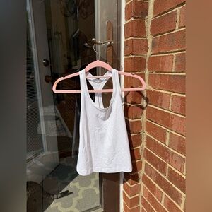 lululemon athletica cropped Nulu White racer back Tank Top size 4